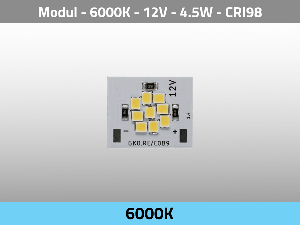 LED Modul COB 9 6000K Tageslicht Daylight 12V CRI96