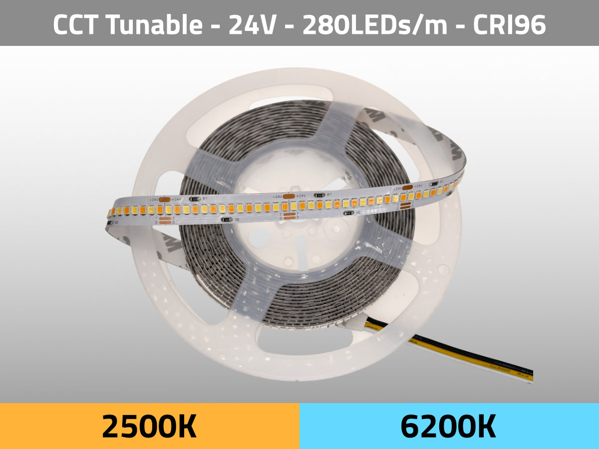 LED STREIFEN CCT Tunable 2500K 6200K 24V CRI96